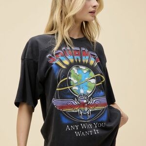Black Graphic T-Shirt with Colorful Design